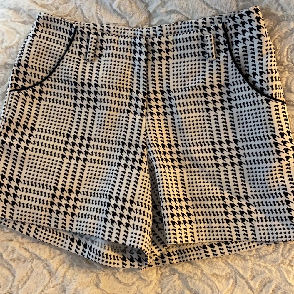 Black & white plaid shorts